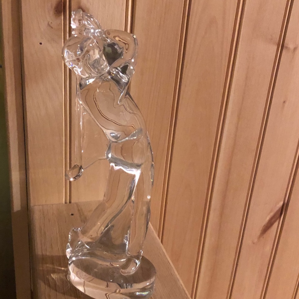 Baccarat Golfer Figure Crystal 9.5”